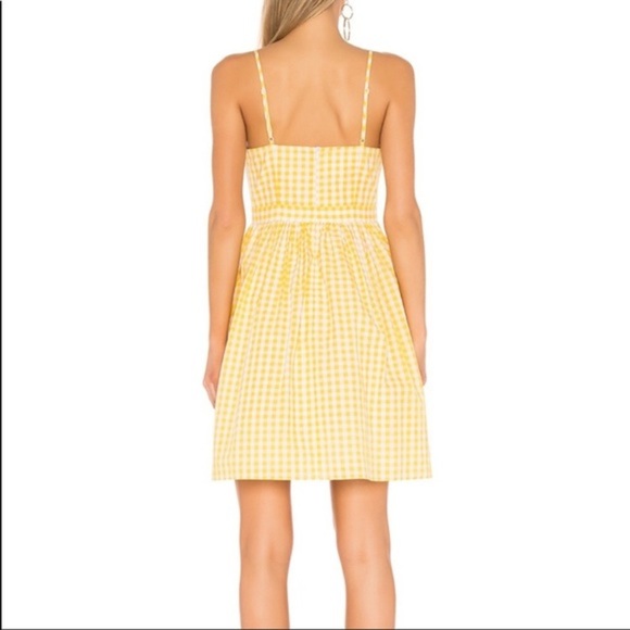 Revolve Endless Rose yellow gingham Dress small - Picture 5 of 6